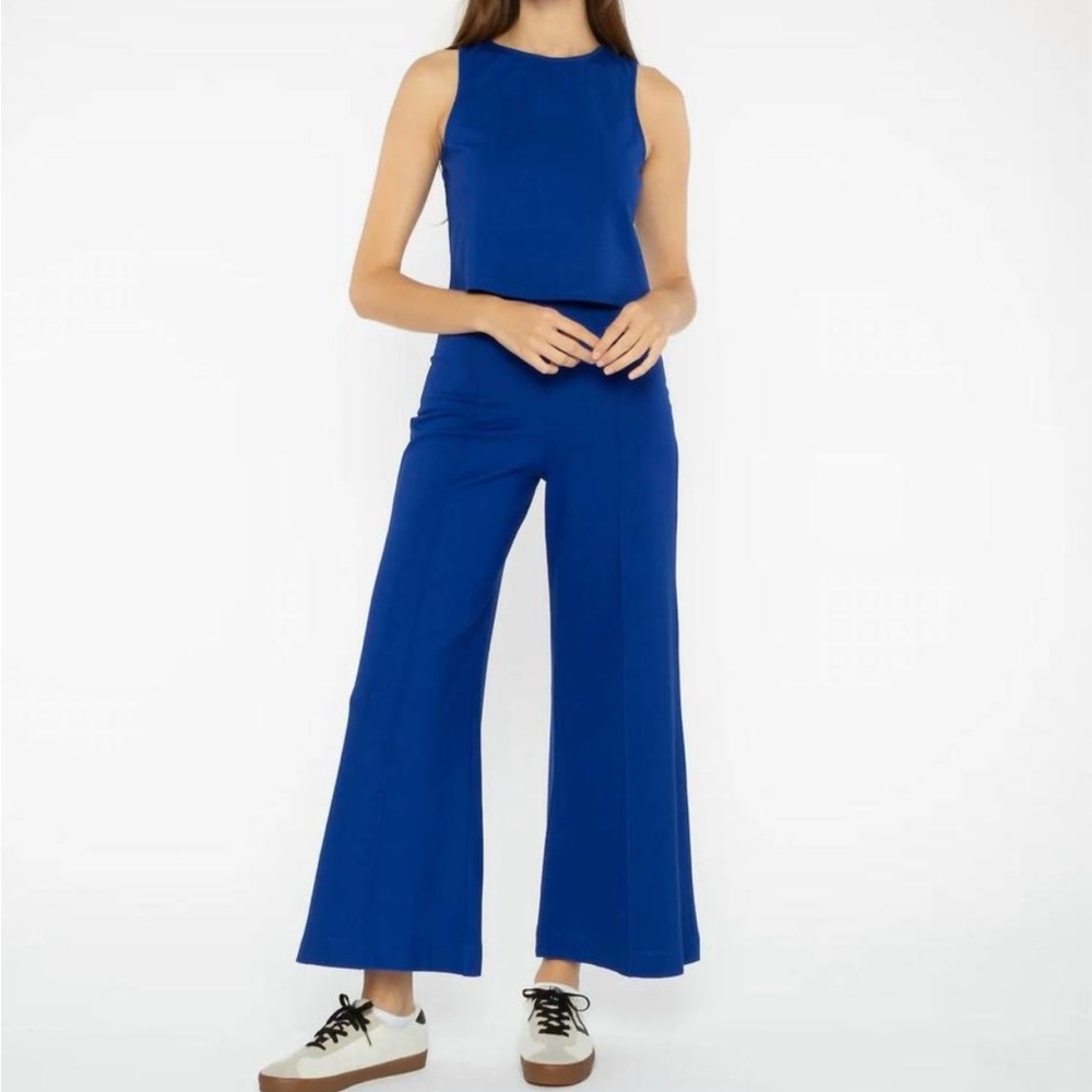 Sleeveless Wide Leg Jumpsuit in Cobalt Blue